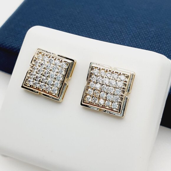 "14K Gold Plated Cubic Zircon Earrings, EVBRS466 - Picture 7 of 9